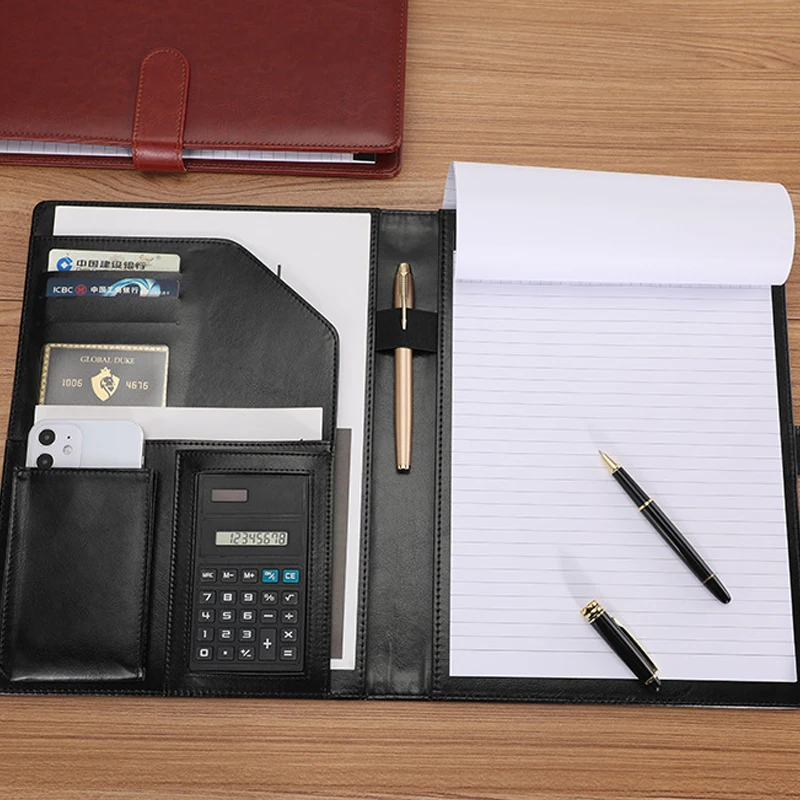 Leather Work Folder - A4 หนัง Executive Portfolio โฟลเดอร์สําหรับเอกสารธุรกิจ Desk