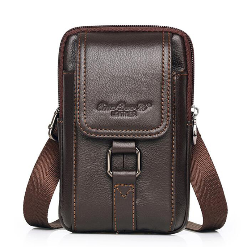 Leatherwork Fasteners - กระเป๋าคาดเอวคาดเอวเคสโทรศัพท์มือถือแบบสบายๆแฟชั่นหนังแท้สำหรับผู้ชายกระเป๋าคาดเอวสะพายข้าง