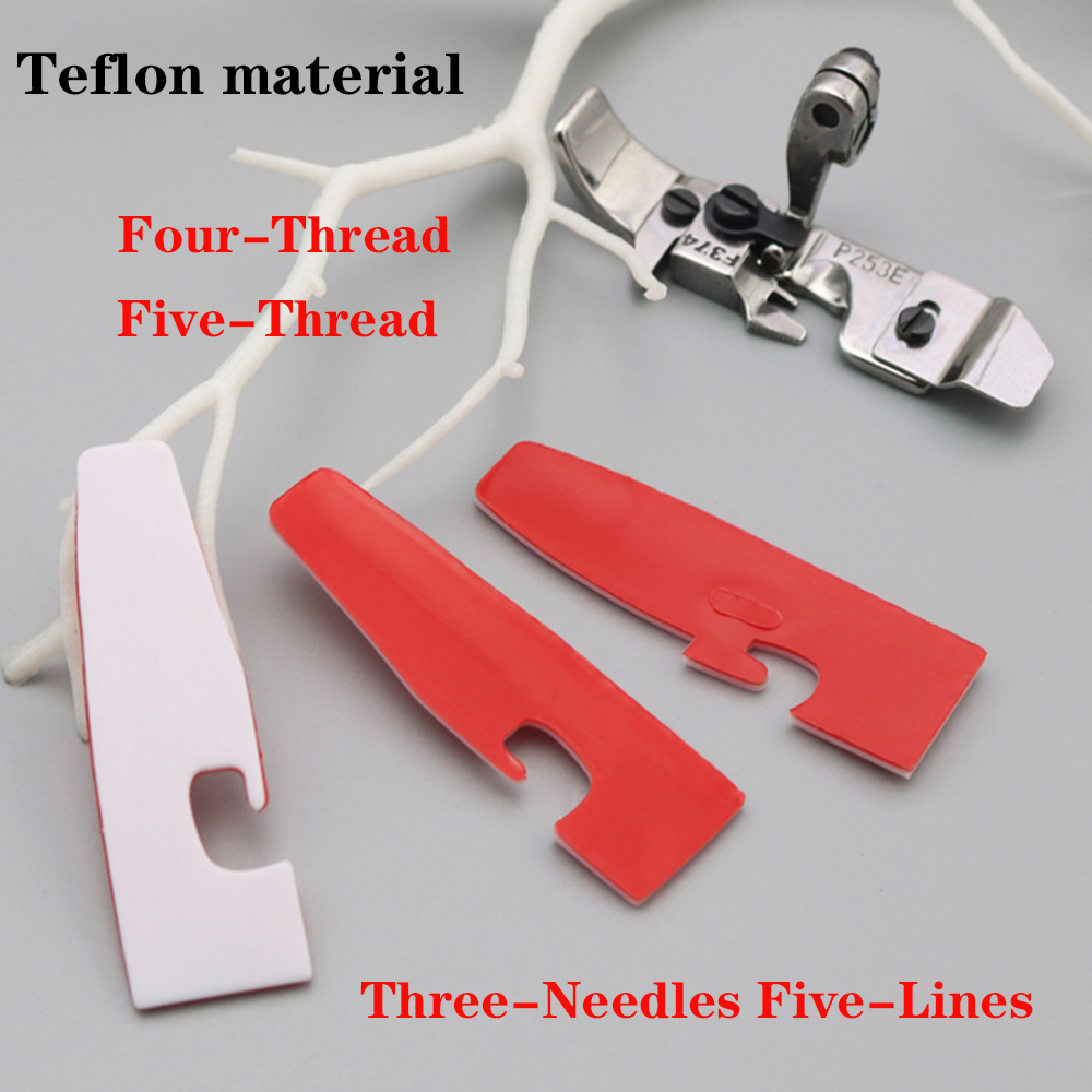 Leatherwork Press - Overlock Coverlock เครื่องเย็บผ้า700/747/757 Presser แผ่นด้านล่างทนต่อการสึกหรอสี่เส้น/ห้าเส้น