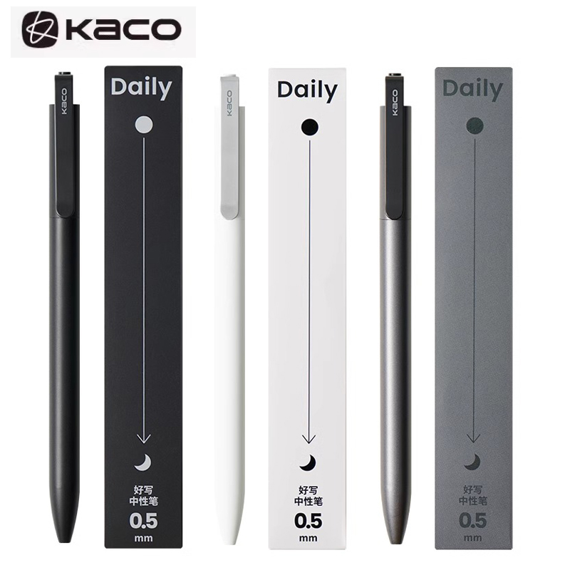Pentel Pen Energel - KACO ปากกาเจลกดปากกาลายเซ็นเครื่องเขียนปากกาโลหะคลิป 0.5 มม.หมึกสีดํา Quicking Drying