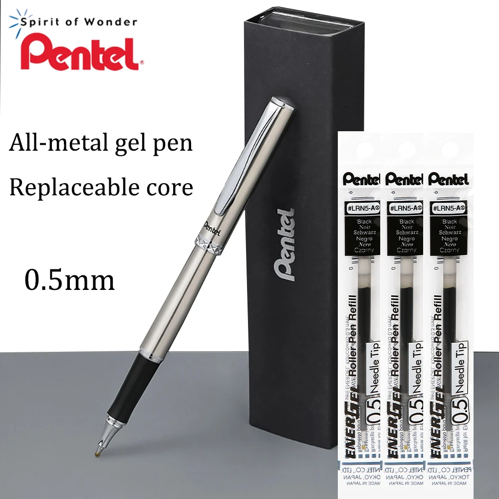 Pentel Pen Energel - ญี่ปุ่น Pentel โลหะปากกาหมึกเจล K600สีดำ Core Smooth
