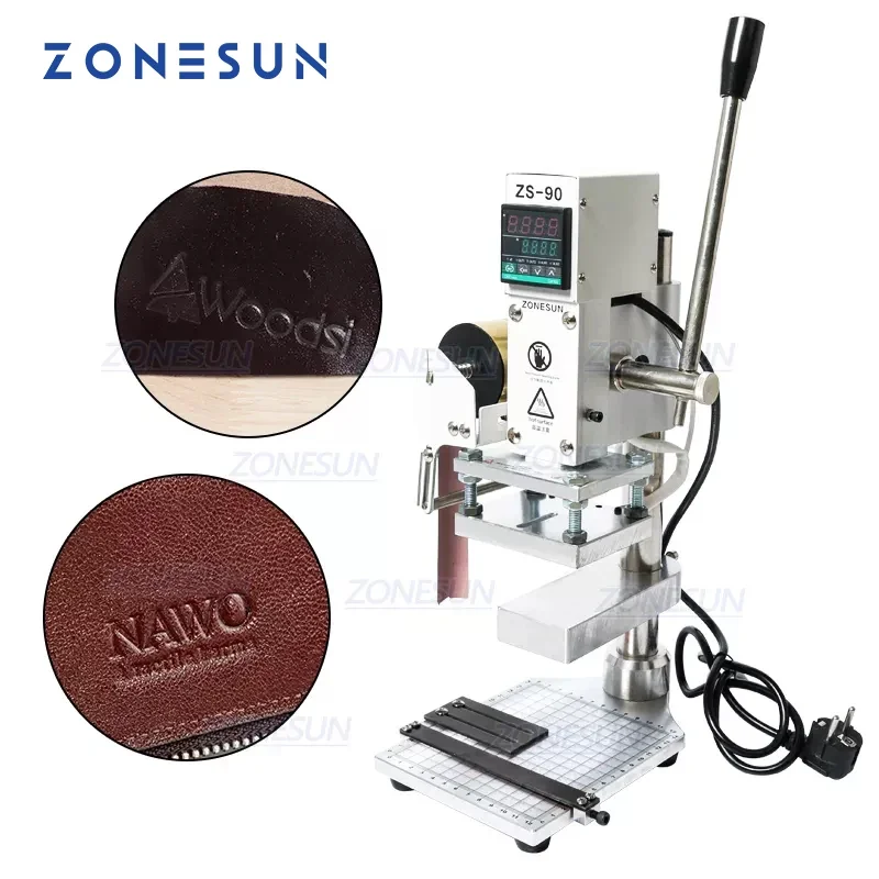 Leatherwork Press - เครื่องปั๊มร้อนแบบแมนนวล ZONESUN สองแผ่นสำหรับงานหนัง เครื่องกดความร้อน เครื่องปั๊มลาย ปั๊มทอง