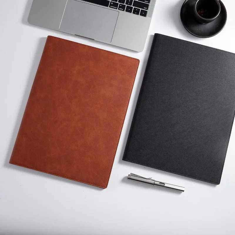 แฟ้มหนังสีดำขนาด A4 สำหรับประช - Leather Work Folder บทวิจารณ์และราคา