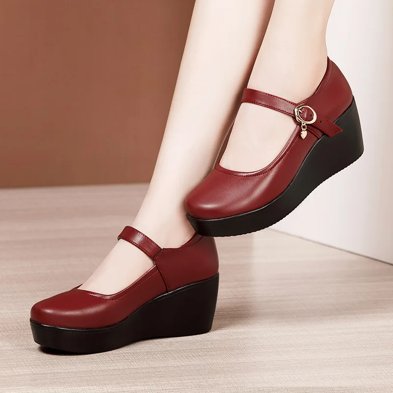 6ซม.ขนาดเล็กขนาด32-43 Vintageต - Leather Work Women Shoes บทวิจารณ์และราคา