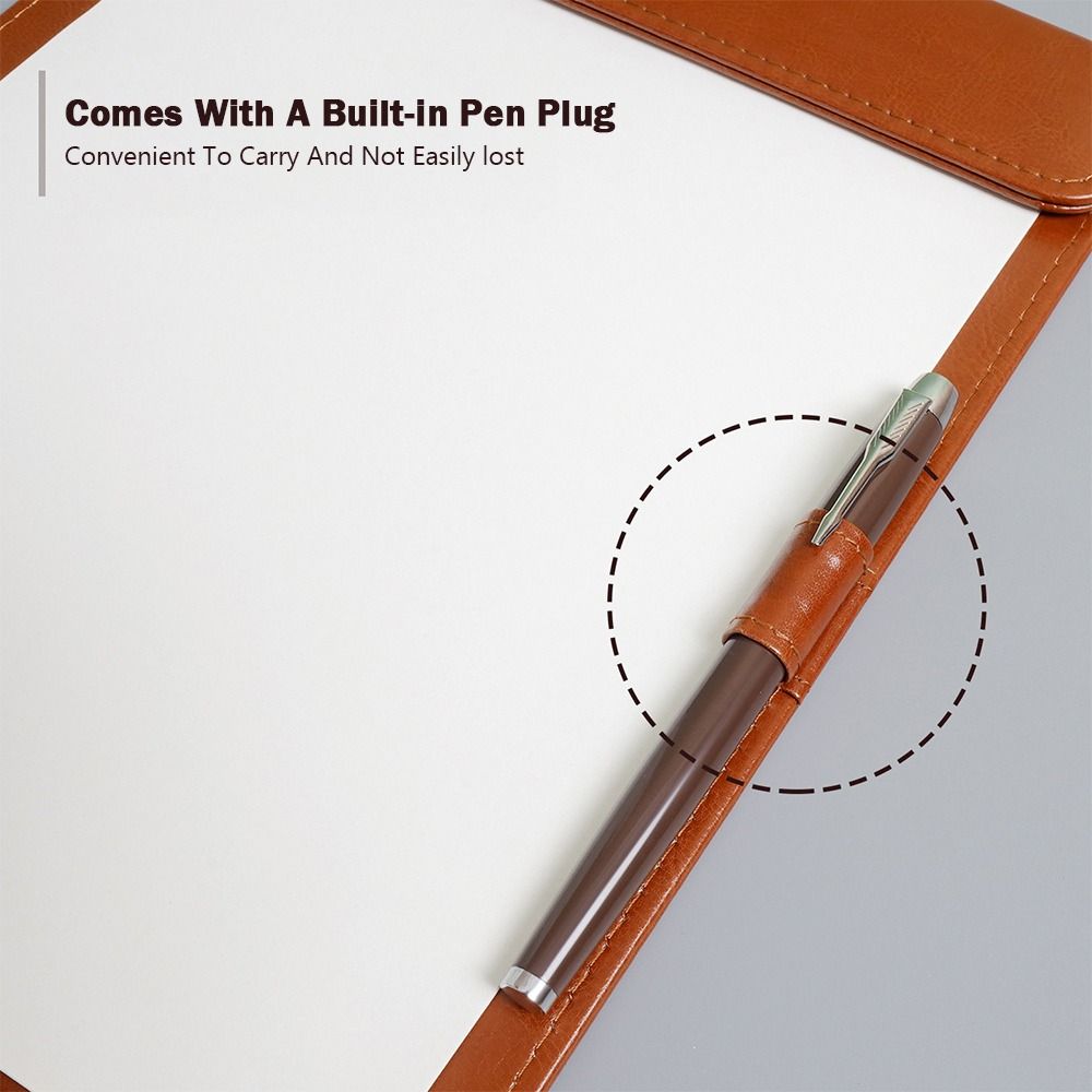 คลิปบอร์ดหนัง PU แบบพกพาพร้อมช - Leather Work Folder บทวิจารณ์และราคา