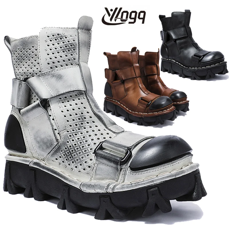 ผู้ชายรองเท้าหนังแท้,Goth Skul - Leather Work Western บทวิจารณ์และราคา