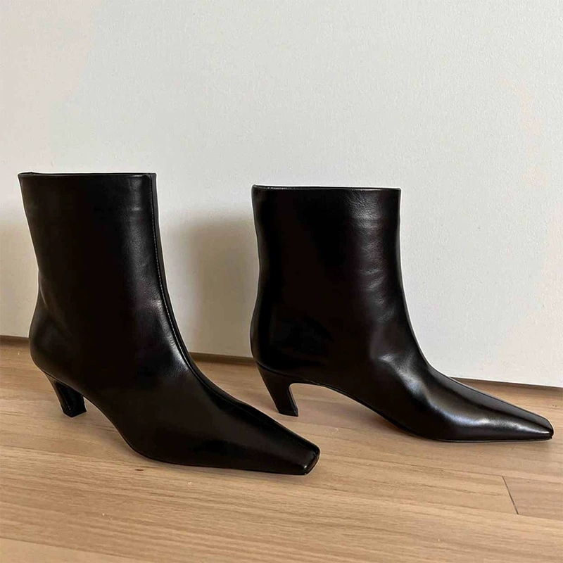 รองเท้าบูทหัวเหลี่ยม AIYKAZYSD - Leather Work Western บทวิจารณ์และราคา