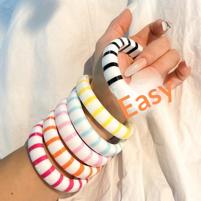 กำไลข้อมือเรซิ่นลายบล็อกสีสันส - Leatherwork Jewelry บทวิจารณ์และราคา