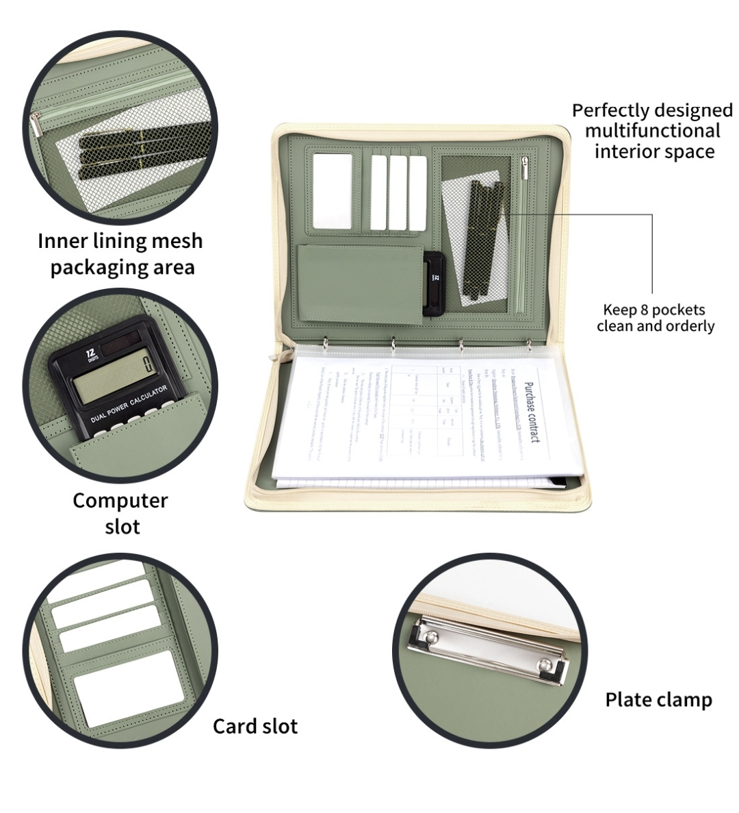 ใหม่ A4 ซิป Padfolio โฟลเดอร์  - Leather Work Folder บทวิจารณ์และราคา