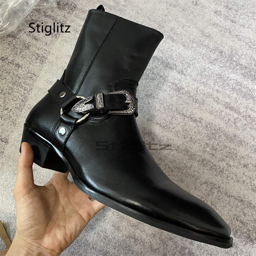 รองเท้าบูทหุ้มข้อแบบมีหัวเข็มข - Leather Work Western บทวิจารณ์และราคา