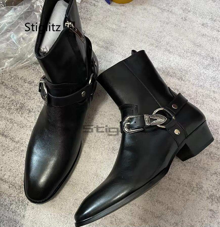 รองเท้าบูทหุ้มข้อแบบมีหัวเข็มข - Leather Work Western บทวิจารณ์และราคา