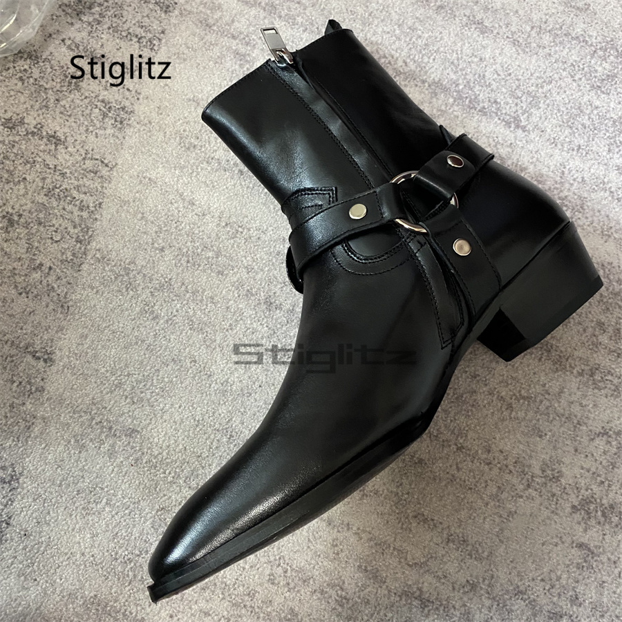 รองเท้าบูทหุ้มข้อแบบมีหัวเข็มข - Leather Work Western บทวิจารณ์และราคา