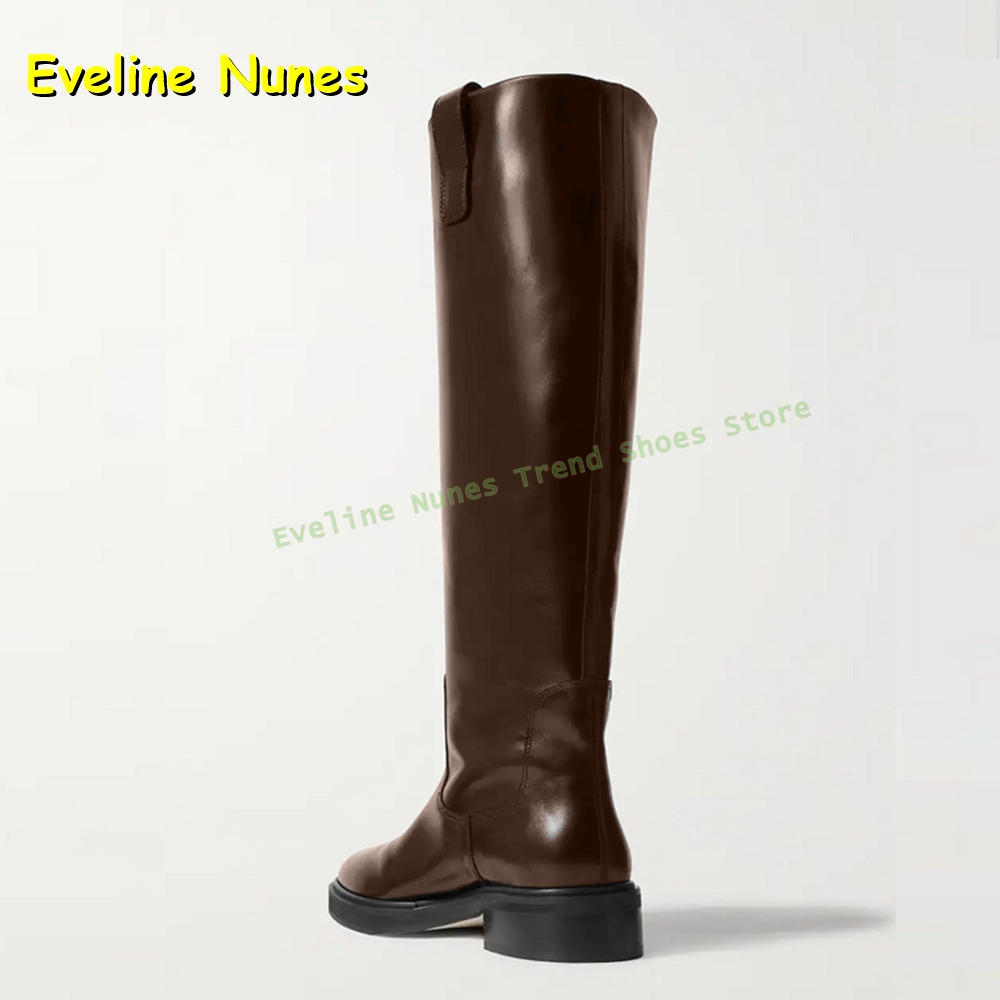 รองเท้าบูทหนังสีดำทรงสูงถึงเข่ - Leather Work Women Shoes บทวิจารณ์และราคา