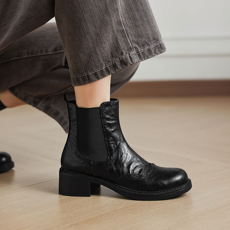 รองเท้าบูทฤดูใบไม้ร่วงใหม่สำหร - Leather Work Women Shoes บทวิจารณ์และราคา