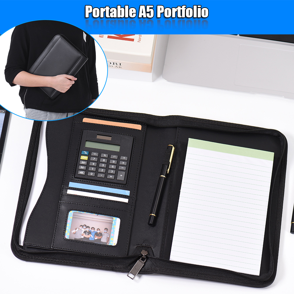 เคส A5จัดระเบียบแฟ้มผลงานธุรกิ - Leather Work Folder บทวิจารณ์และราคา