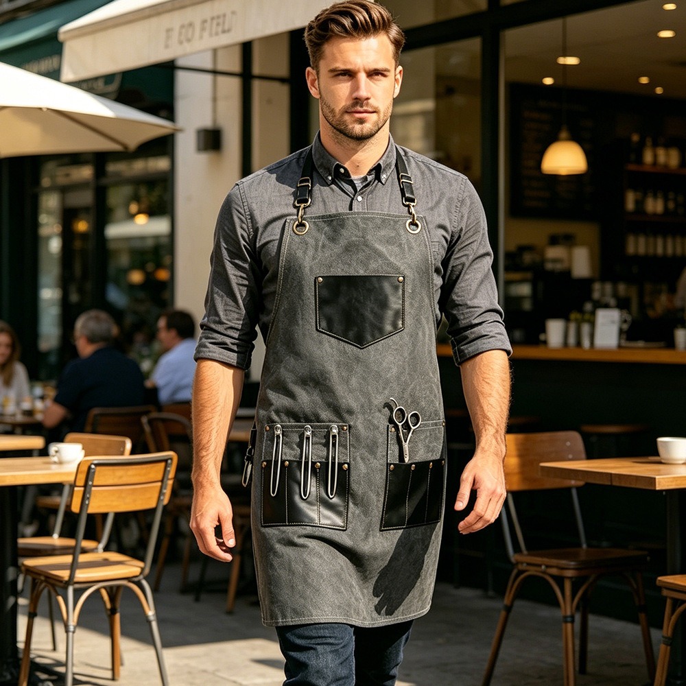 ผ้ากันเปื้อนผ้าแคนวาสหนา หนังแ - Leatherwork Apron บทวิจารณ์และราคา