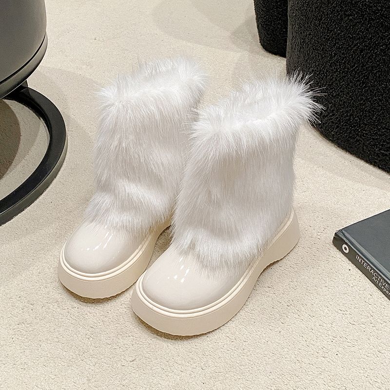 รองเท้าบูทส้นสูงแบบมีขน  สำหรั - Leather Work Women Shoes บทวิจารณ์และราคา