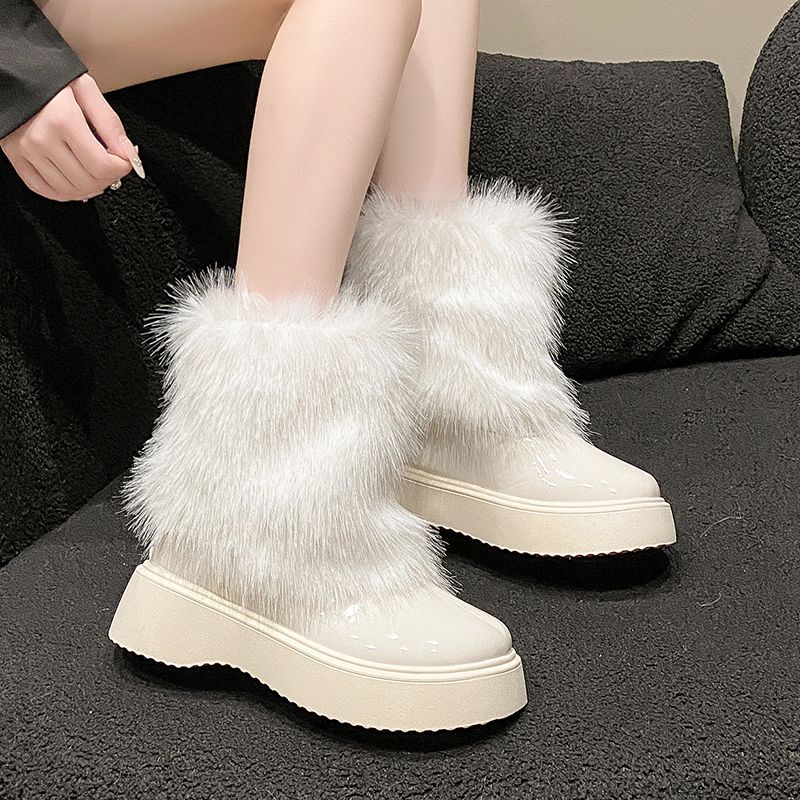 รองเท้าบูทส้นสูงแบบมีขน  สำหรั - Leather Work Women Shoes บทวิจารณ์และราคา