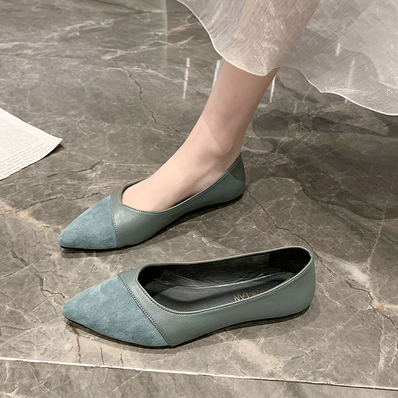 รองเท้าหนังสีดำแบบเรียบสำหรับผ - Leather Work Women Shoes บทวิจารณ์และราคา