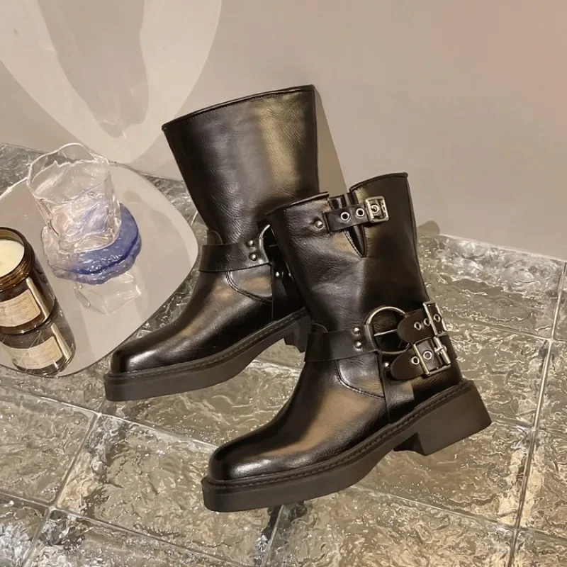 Women's Ankle Boots Autumn Wor - Leather Work Western บทวิจารณ์และราคา