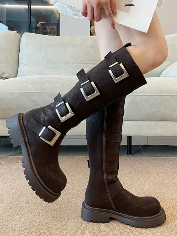 รองเท้าบูทผู้หญิงแฟชั่นแบบหลาย - Leather Work Women Shoes บทวิจารณ์และราคา