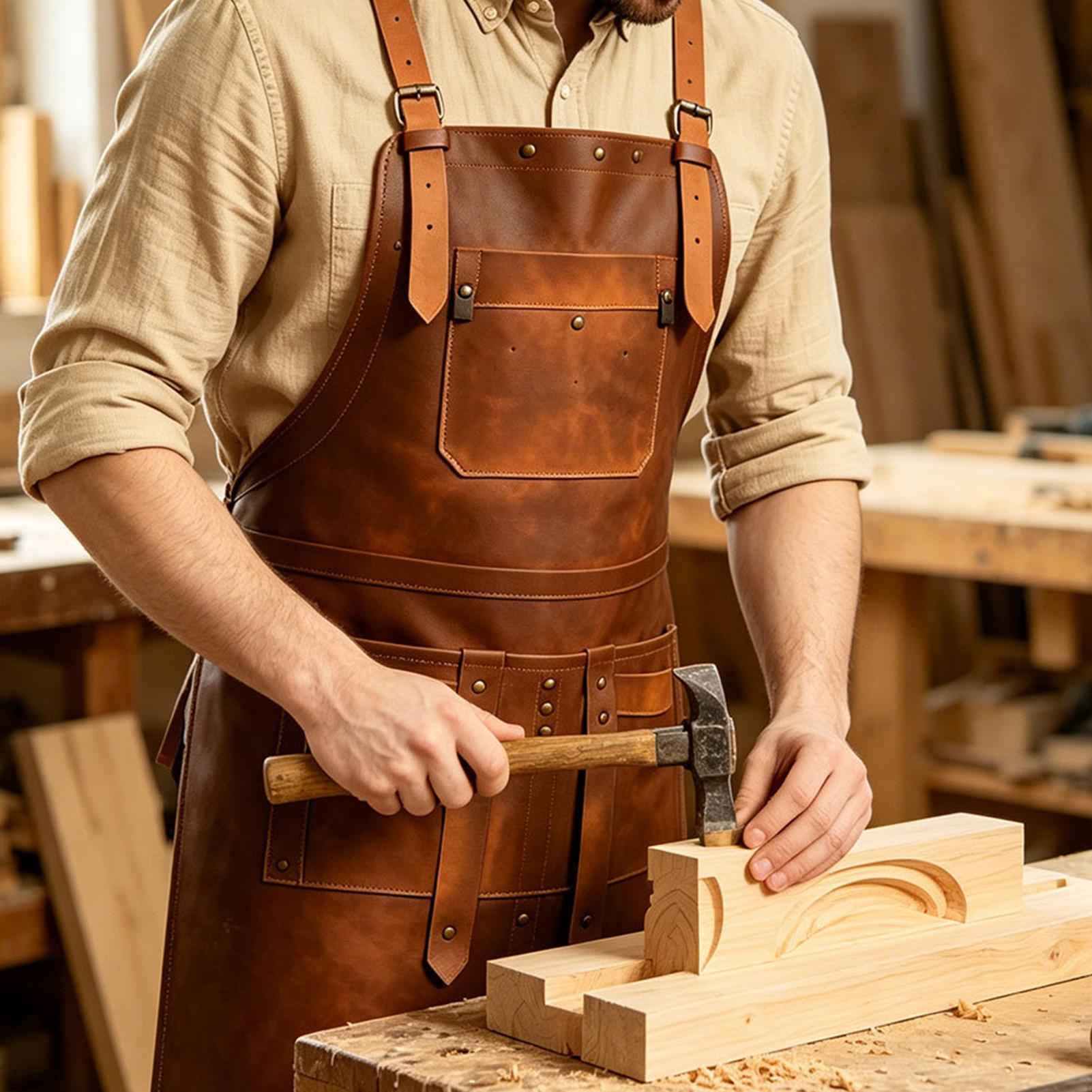 ผ้ากันเปื้อนหนังพร้อมกระเป๋าหล - Leatherwork Apron บทวิจารณ์และราคา