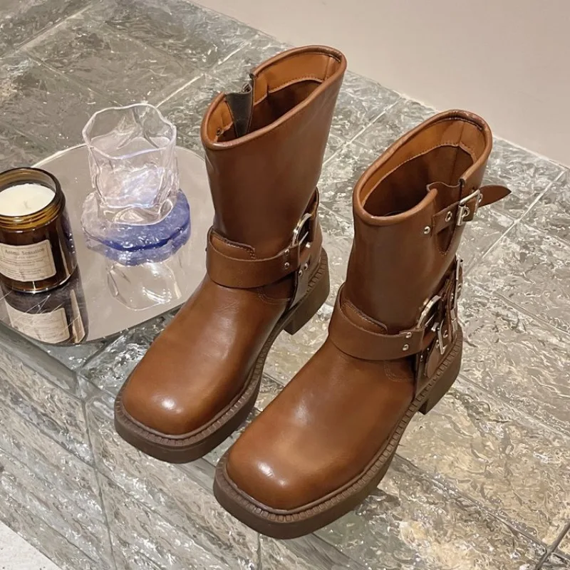 ข้อเท้าสตรีรองเท้าฤดูใบไม้ร่วง - Leather Work Western บทวิจารณ์และราคา