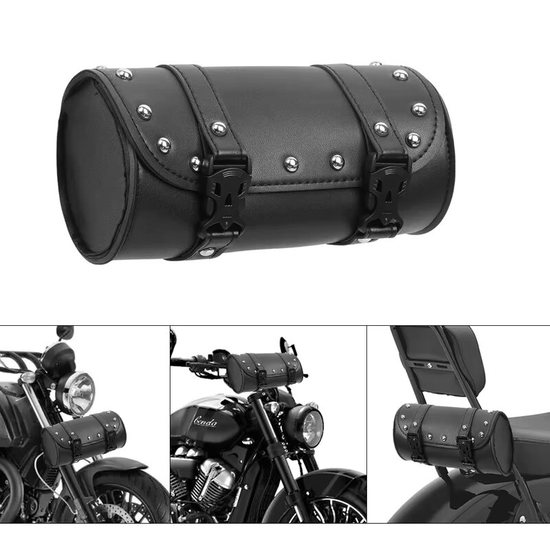 กระเป๋ารถจักรยานยนต์สีดํา PU ห - Leatherwork Roller บทวิจารณ์และราคา