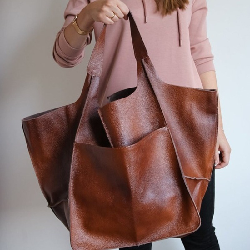 กระเป๋าถือหนัง PU นุ่ม ความจุข - Leatherwork Workshop บทวิจารณ์และราคา