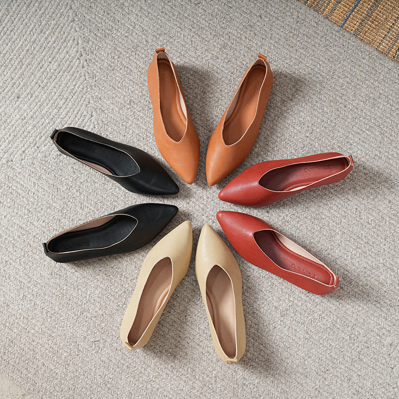 รองเท้าแฟชั่นฤดูใบไม้ผลิและฤดู - Leather Work Women Shoes บทวิจารณ์และราคา