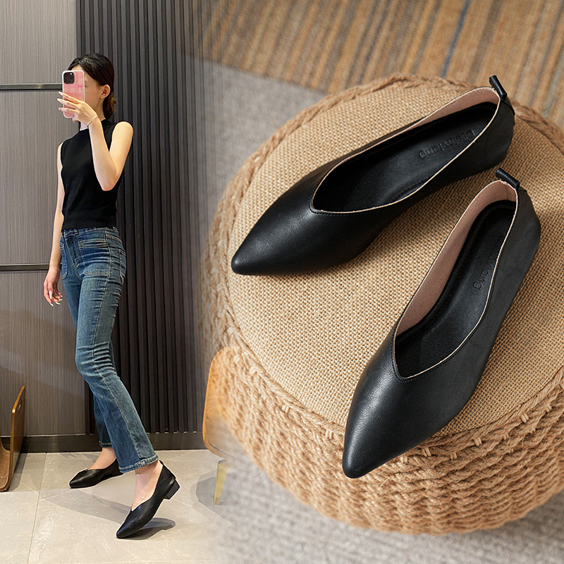 รองเท้าแฟชั่นฤดูใบไม้ผลิและฤดู - Leather Work Women Shoes บทวิจารณ์และราคา